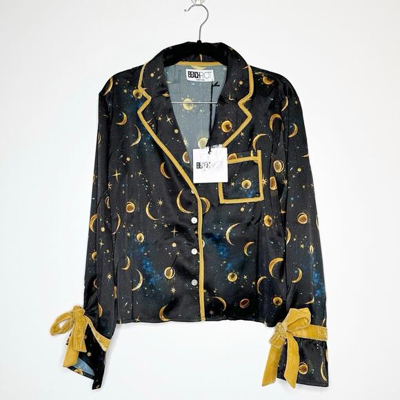 NWT Beach Riot Lee Ann & Brook Pajama Set Women's in Gold Celestial Size Medium - Picture 2 of 9